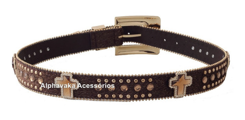 Imagem 2 de 4 de Lançamento Lindo Cinto Feminino Country Lady Marrom Strass