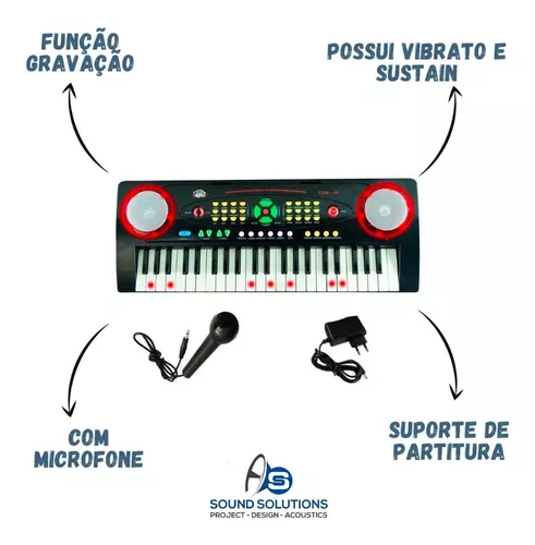 Teclado Infantil Custom Kids CKKB 44 Teclas com Microfone - Carneiro