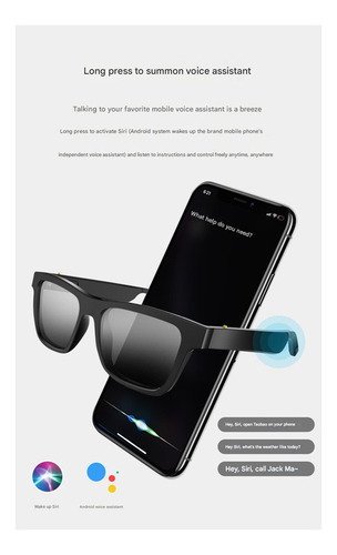 Gafas De Sol Inteligentes Bluetooth 5,0 Micrófono Llamada Hd
