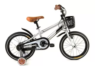 Bicicleta paseo infantil Lamborghini Retro R16 frenos v-brakes color gris con ruedas de entrenamiento