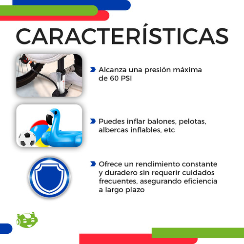 Mini Bomba Manual Con Pedal Slim Company Con Válvulas Para Inflar Cama Inflable Pelota De Playa Balón Neumático De Bici Multifuncional Color Blanco