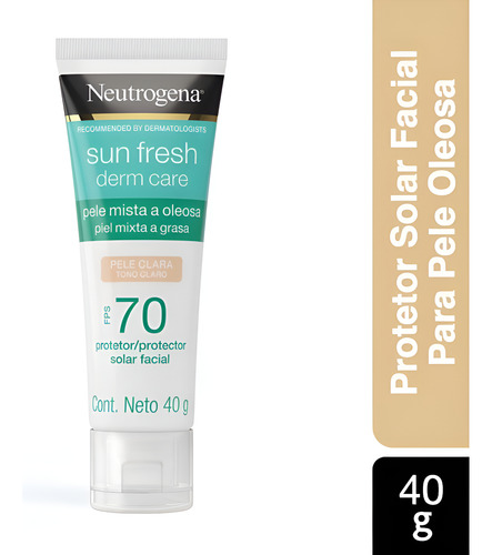 Protetor Solar Neutrogena Fps70 Sun Fresh 40g Sem Cor