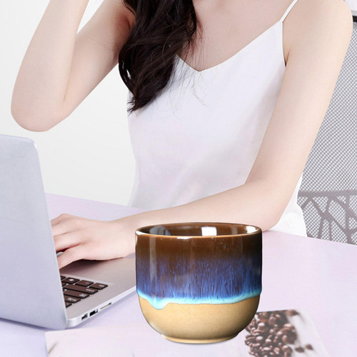 Tazas De Té De Cerámica Juego De Té De 150 Ml Marrón