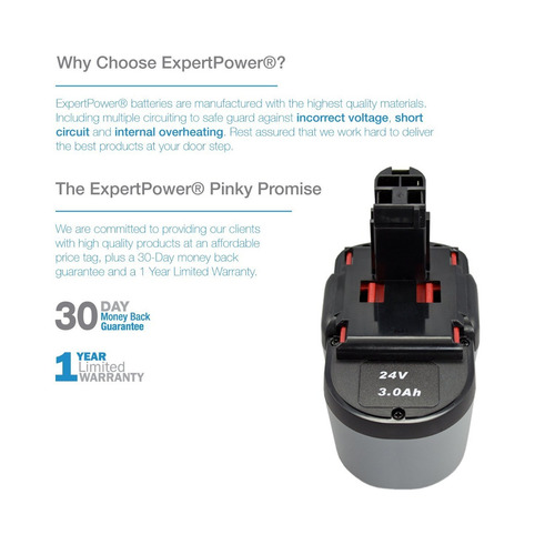 2 X 24v Expertpower 3000 Mah Ni-mh Para Bosch Bat030 Bat031