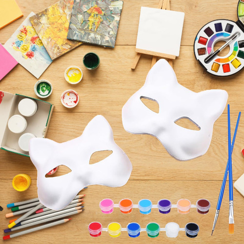Máscara Therian Awleynz Con Forma De Gato Blanco Para Pintar
