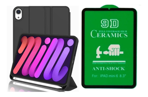 Estuche Smart Case + Ceramico Para Mini 6 Con Espacio Lapiz 