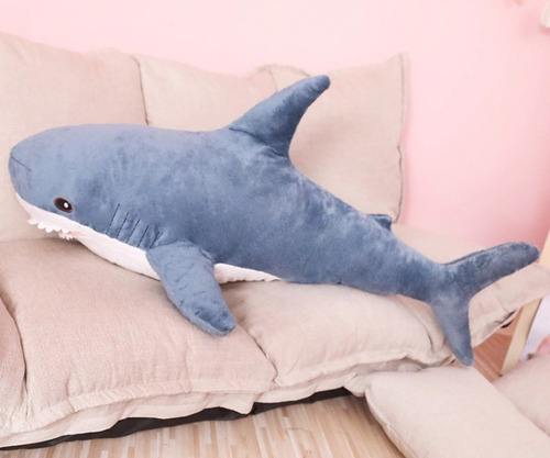 Tubarão Azul Pelúcia Gigante 80cm Presente Criança Promoção