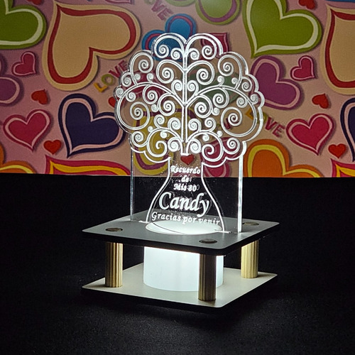 Souvenirs Personalizados Con Luz Árbol De La Vida Pack X 20