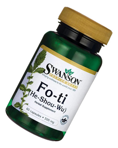 Suplemento Fo-ti He-shou-wu 500mg Swanson 60cap Sabor Sem Sabor