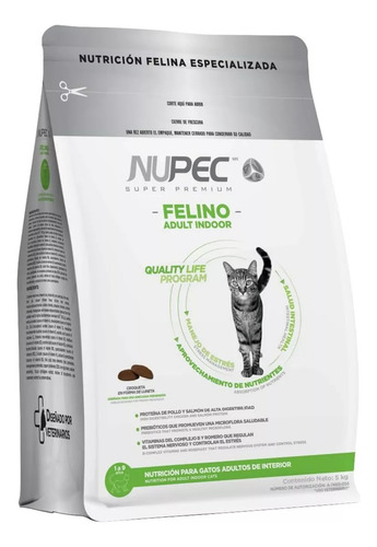 Nupec Felino Indoor 5 Kg + Wet Gato Urinary Lata De 100 Grs