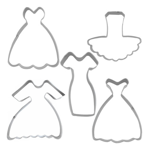 Cortadores De Galletas En Forma De Vestido Juego De 5 De De