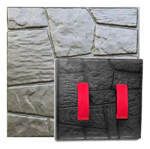 Molde Concreto Estampado Mod Piedra Laja Angular Poliuretano Forma Cuadrada