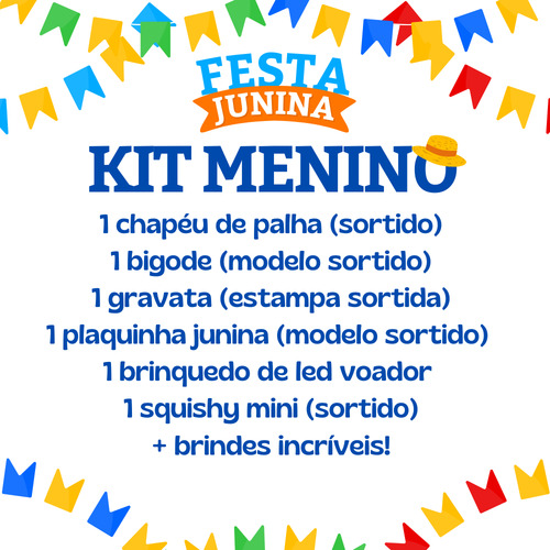 Festa Junina Kit Para Meninos Com Led Voador Menino