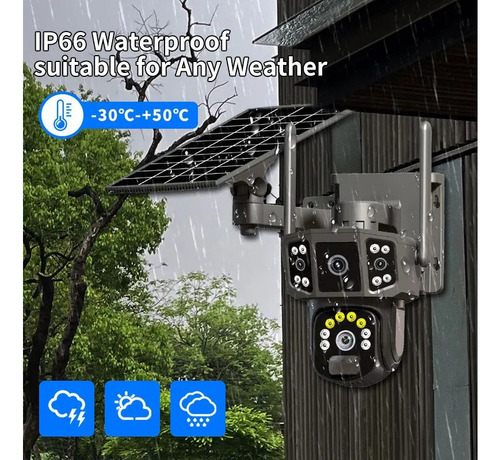 Jaa Cámara Solar Sim 4g, Lente Dual 4k,wifi Inalámbrica,