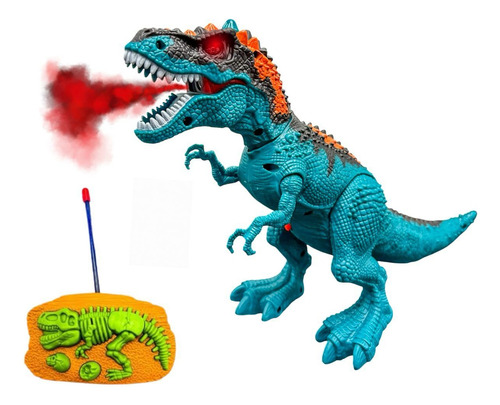 Brinquedo Dinossauro Rex Controle Remoto Anda Solta Fumaça