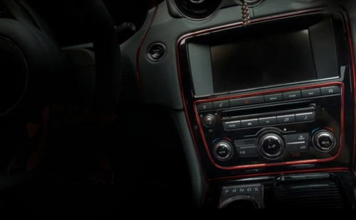 Imagen 3 de 10 de Tira Moldura Decorativa Auto Interior Rojo Metal + Espatula