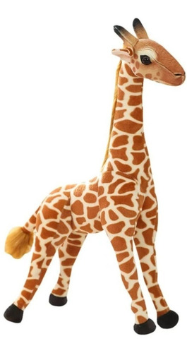 Girafa Realista Em Pé De Pelúcia 52 Cm