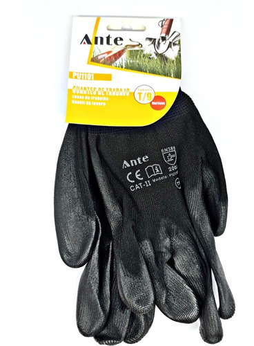 Pack 3 Pares Guantes De Trabajo Negro Multiuso Certificado