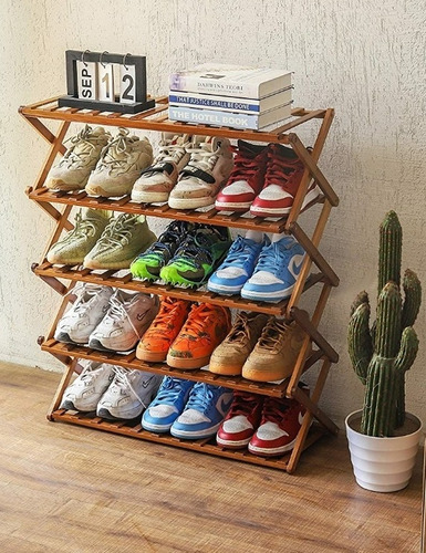 Imagen 3 de 4 de Zapatera De Madera Zapatera Plegable Zapatera Minimalista