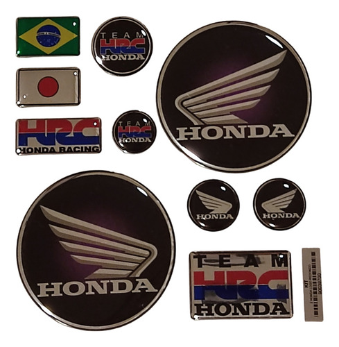 Adesivo Resinado Kit Honda Hrc Kit 2 Honda Logo Redondo