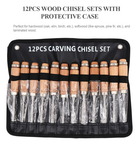 . Cinceles Con Caja For Tallar Madera, Paquete De 12