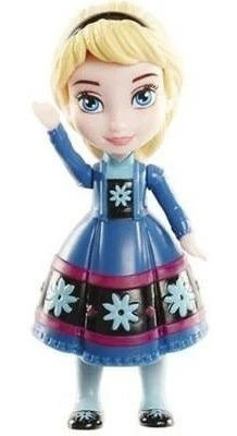 Mini Boneco 8cm Frozen Elsa Vestido Azul Escuro Mimo 6611