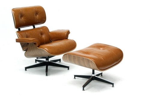 Sillon Modelo Eames Lounge Chair En Piel Autentica