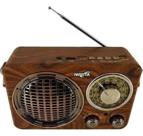 Radio Retro Portátil Dial Batería Recargable Mp3/bluetooth Marrón