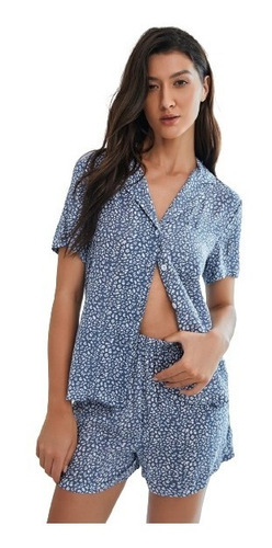 Pijama Short Con Camisa De Botones Shein Ref. 3865