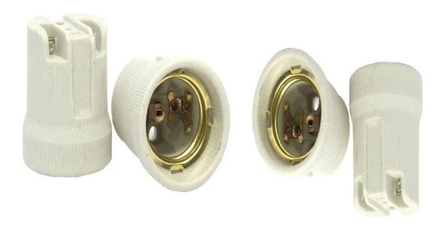 Imagem 2 de 4 de Kit 10x Soquete De Porcelana Louça Cônico Bocal E27 100w