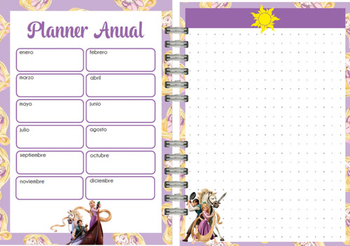 Agenda Eterna Enredados + Chapita De Regalo