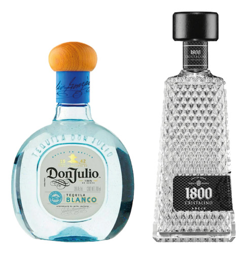 1 Teq Don Julio Blanco 700 Ml Y 1 Teq 1800 Cristalino 700 Ml