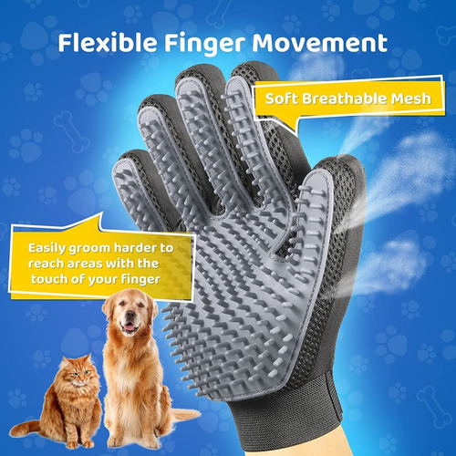 Upgrade Version Pet Grooming Glove - Gentle Deshedding Bru