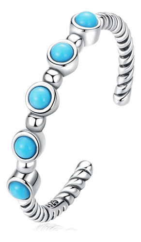 Turquoise Twist Women Open Ring