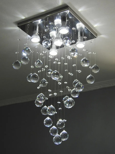 Lustre De Cristal Legitimo De Alto Brilho K9,até 80 Cm. Estrutura 80cm 110/220v