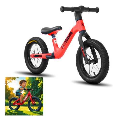 Bicicleta Infantil Balance Equilíbrio Rava Buddy 2 Vermelha Cor Vermelho