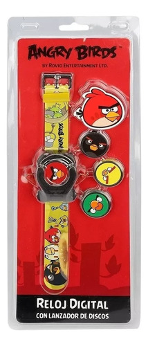 Reloj Digital Angry Birds Con Lanzador De Discos