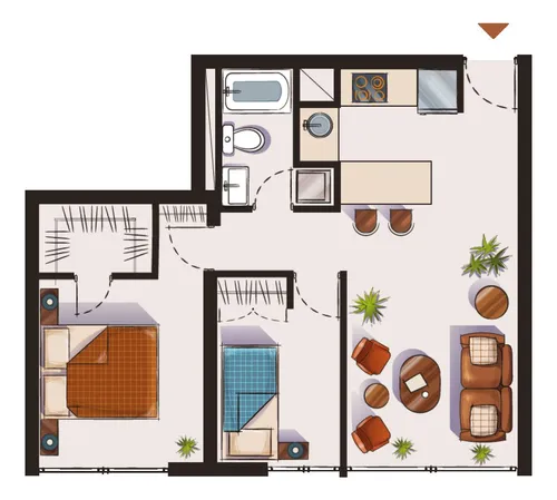 Arriendo Departamentos Nuevos, 2d1b Con Patio, Metro Gruta D