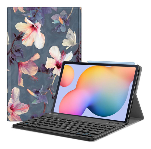 Funda Con Teclado Fintie / Para Galaxy Tab 10.4 /hibiscus