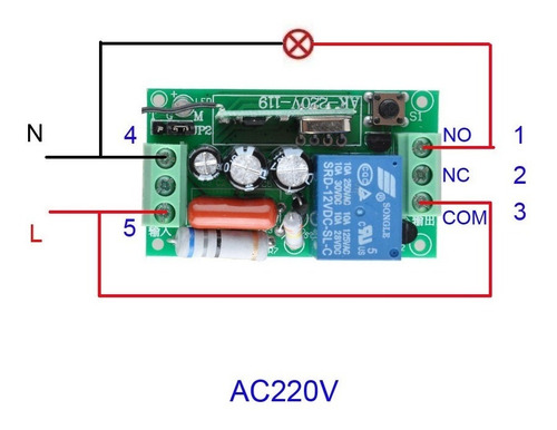Imagen 5 de 7 de Interruptor Inalambrico Relé 220 V Con 1 Control Remoto