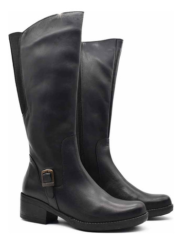 Botas Bucaneras Elastizadas Mujer Cuero Caña Alta Gravagna