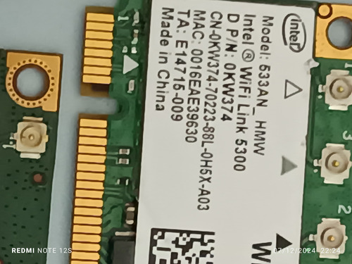 Placa Wi-fi Notebook Lenovo B490 2.4 E 5 G (Usado)