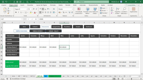 Planilha De Cálculo Do Simples Nacional E Fator R 4.0