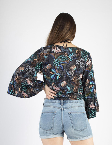 Imagen 5 de 6 de Blusa De Playa Abierta Amarre Tropical Fresca Amad Mujer