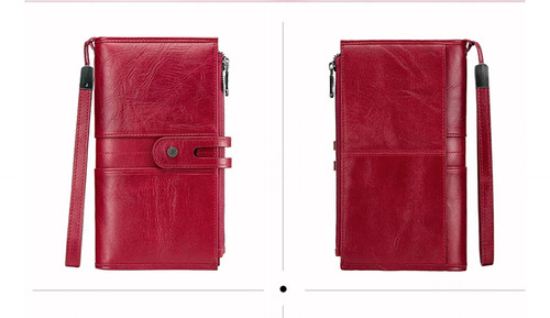 Contacts Cartera Cuero Genuino Mujer Billetera Demano Larga