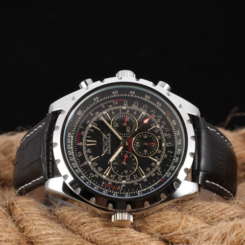 Relógio Mecânico Automático Masculino Com Pulseira De Couro