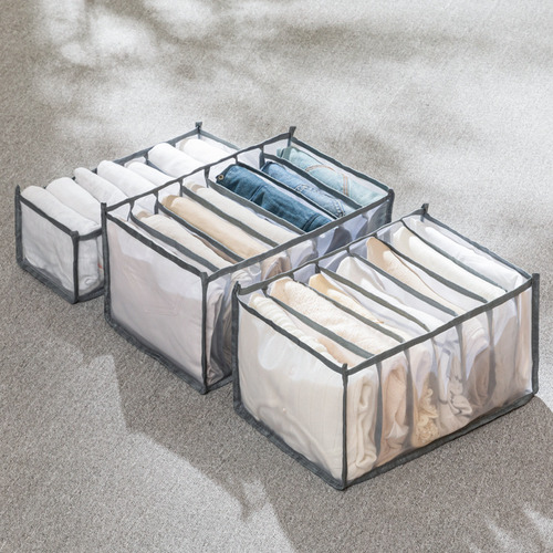 Caja De Almacenamiento De Ropa Portátil Gris De 32 X 17 X 12