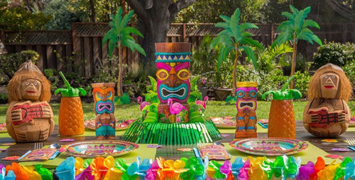 Imagen 5 de 7 de Cotillon Tanda Tematica Hawaiana Combo Hawaiano Super Variad