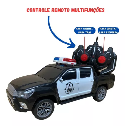 Carrinho Controle Remoto Caminhonete Policia Forte Com Luzes