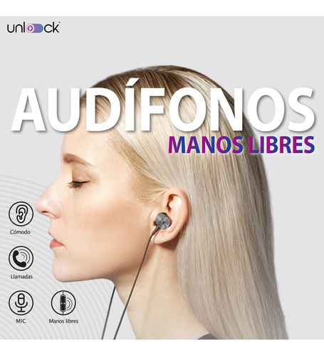 Audífonos In-ear 3.5mm Micrófono Manos Libres Unlock